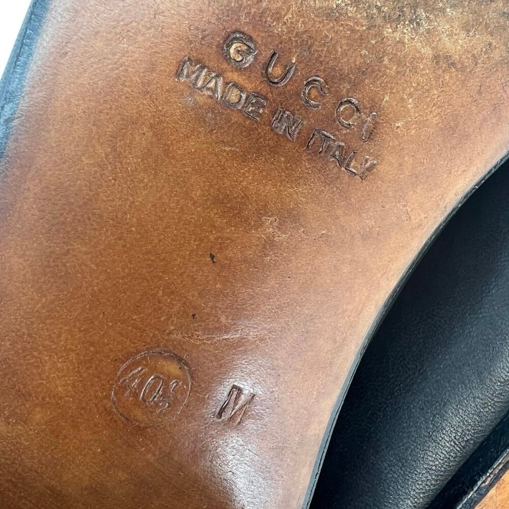Vintage Y2K Gucci Black Leather Horsebit Loafers Italy w/ Dust Bag - Men’s 7.5 - Picture 11 of 14